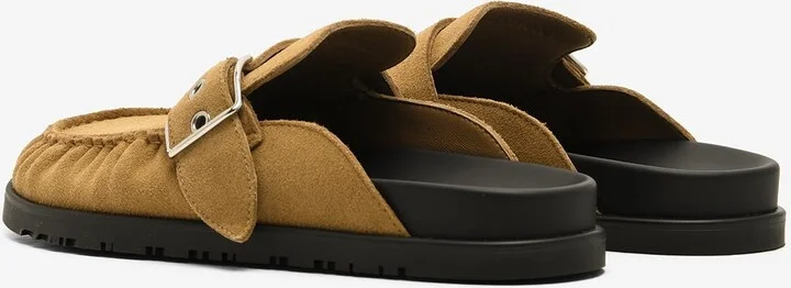 Key Flat Mules in Naturel Suede - Image 2