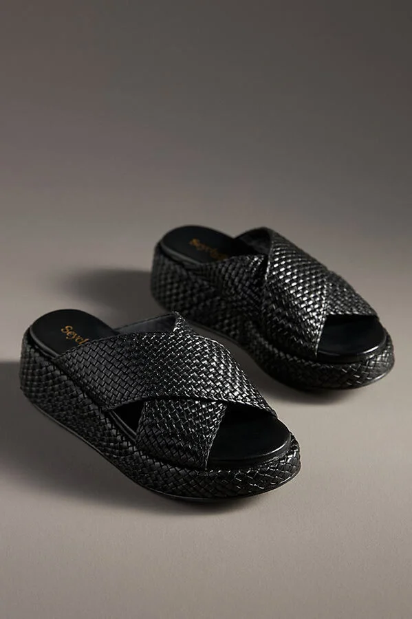 Key West Woven Platform Slide Sandals - Image 2