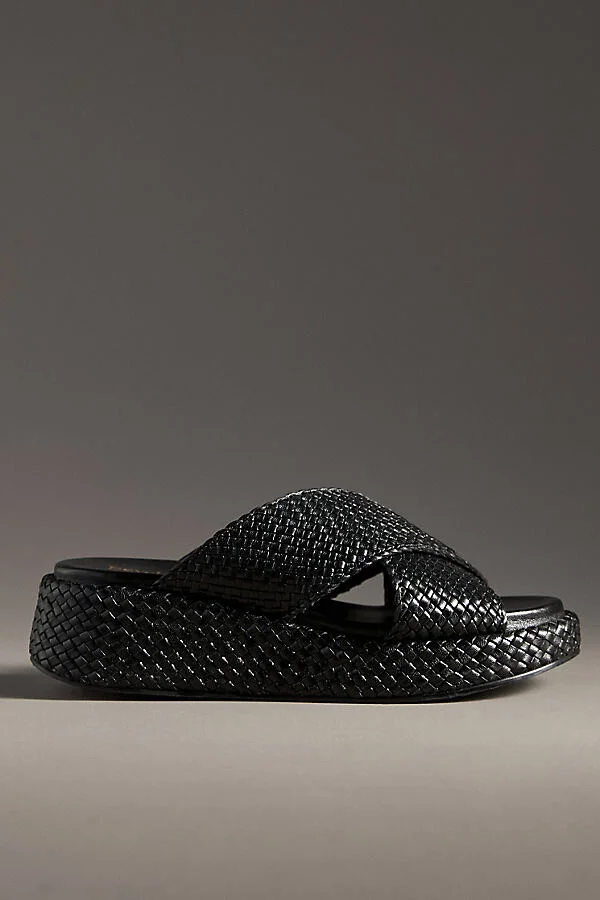 Key West Woven Platform Slide Sandals