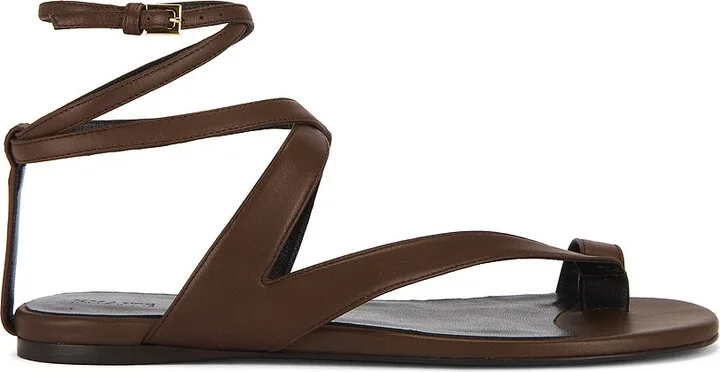 KHAITE Aimee Ankle Strap Sandal in Chocolate