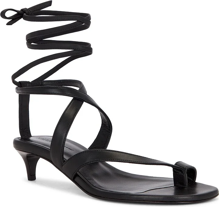 KHAITE Aimee Strappy Sandal in Black - Image 2