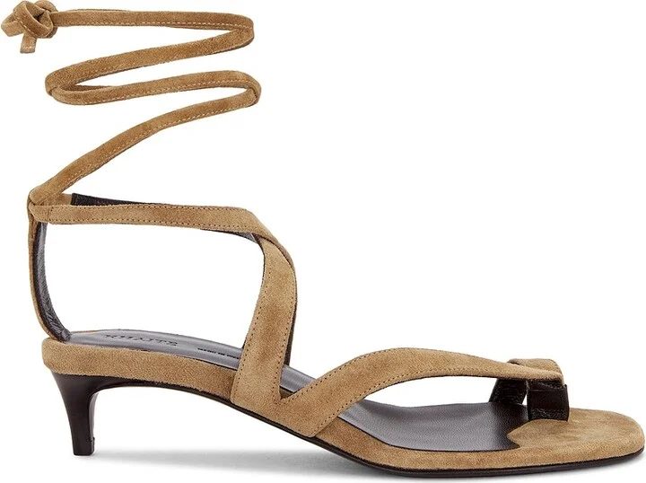 KHAITE Aimee Strappy Sandal in Taupe