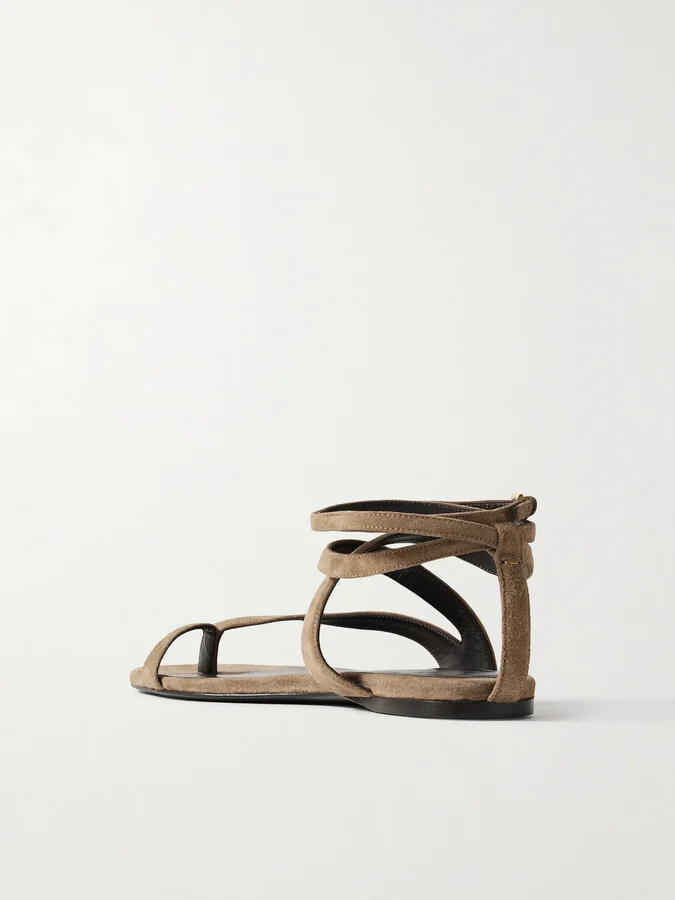 KHAITE - Aimee Suede Sandals - Brown - Image 3