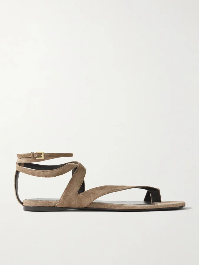 KHAITE - Aimee Suede Sandals - Brown