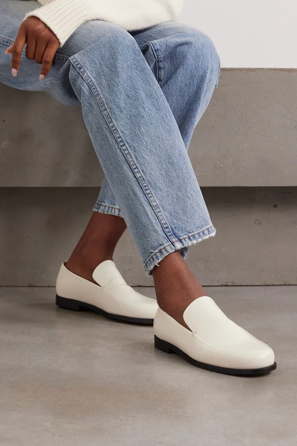 KHAITE - Alessio Glossed-leather Loafers - Off-white - Image 2