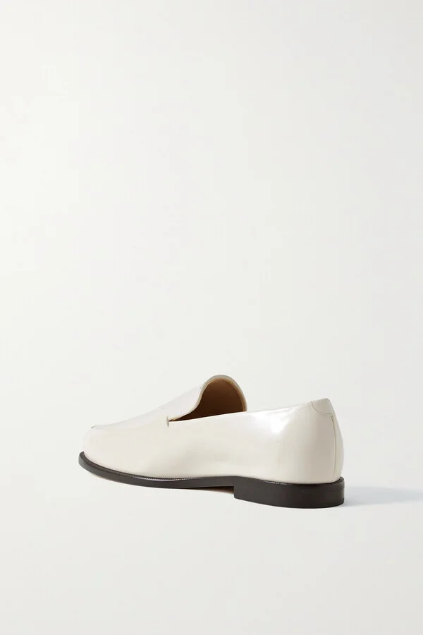KHAITE - Alessio Glossed-leather Loafers - Off-white - Image 3