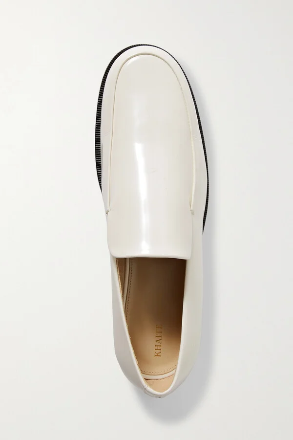 KHAITE - Alessio Glossed-leather Loafers - Off-white - Image 5