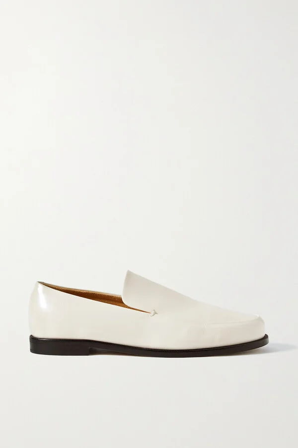 KHAITE - Alessio Glossed-leather Loafers - Off-white