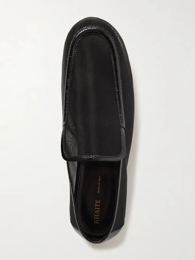 KHAITE - Alessio Leather-trimmed Mesh Loafers - Black - Image 5