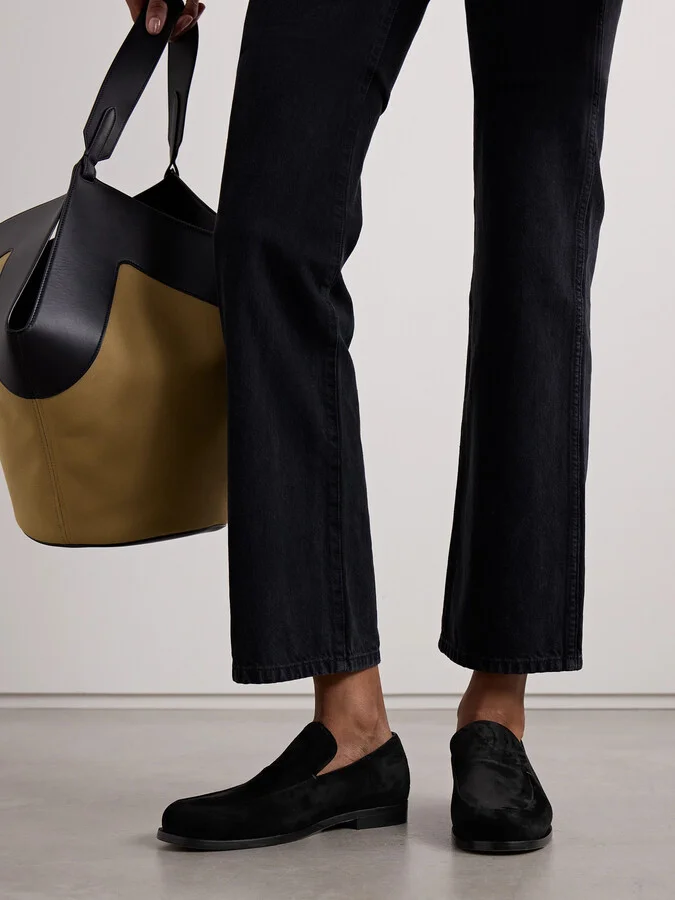 KHAITE - Alessio Suede Loafers - Black - Image 2