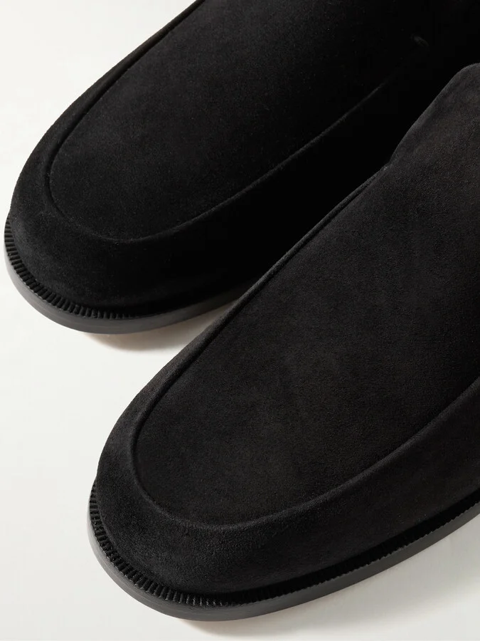 KHAITE - Alessio Suede Loafers - Black - Image 4