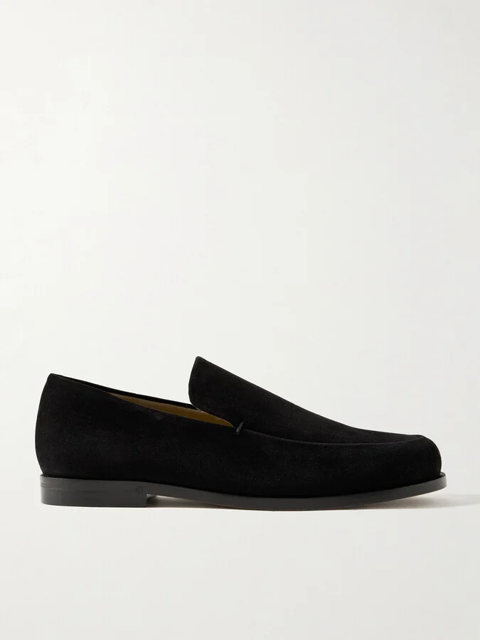 KHAITE - Alessio Suede Loafers - Black