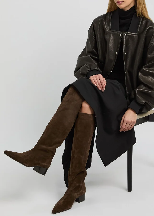 Khaite Andee 40 Suede Knee-high Boots - Image 5