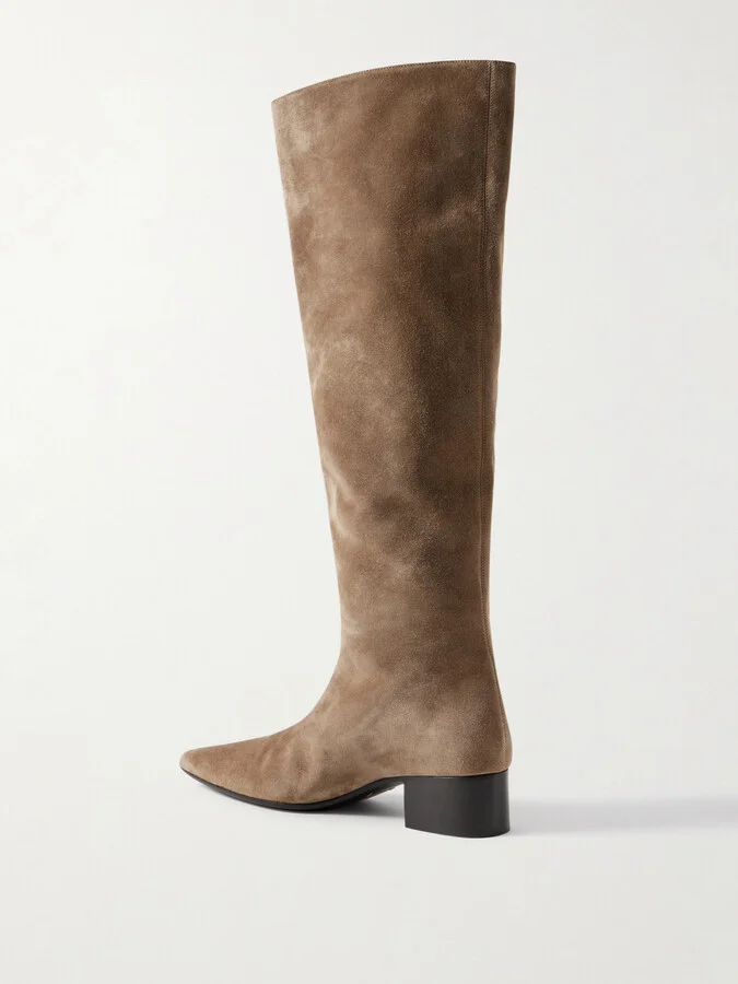KHAITE - Andee Suede Knee Boots - Brown - Image 3