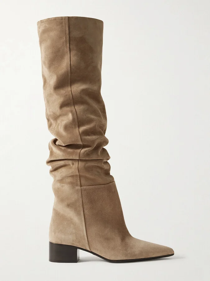 KHAITE - Andee Suede Over-the-knee Boots - Brown