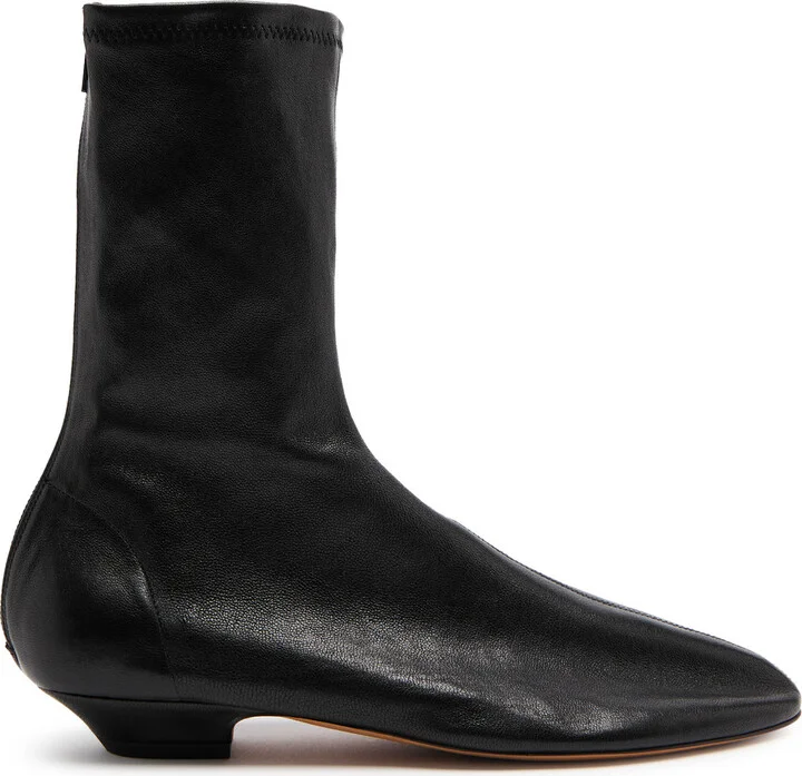 Khaite Apollo 25 Leather Ankle Boots