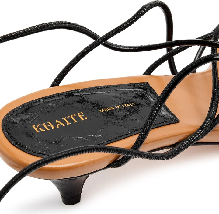 Khaite Arden 45 Patent Leather Lace-up Sandals - Image 4