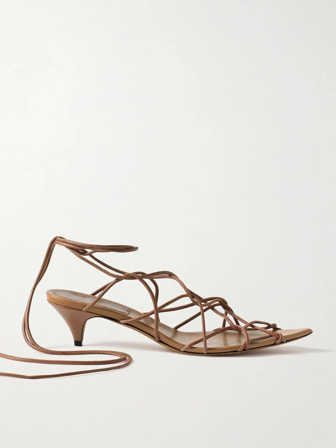 KHAITE - Arden Leather Sandals - Brown