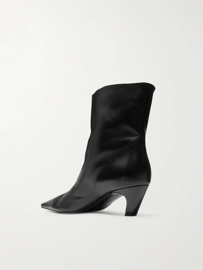 KHAITE - Arizona Leather Ankle Boots - Black - Image 3