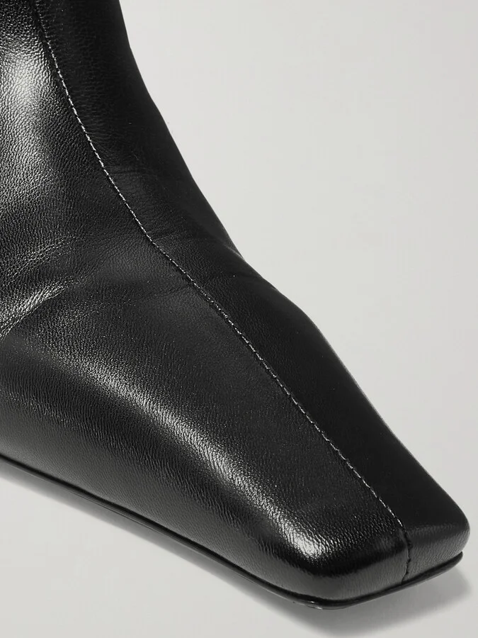 KHAITE - Arizona Leather Ankle Boots - Black - Image 4