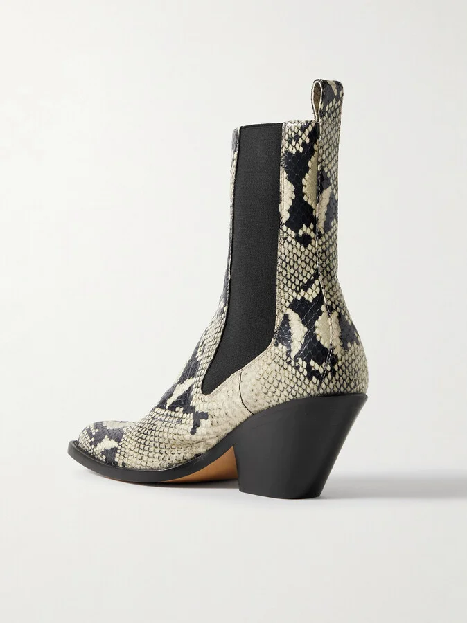 KHAITE - Austin Snake-effect Leather Ankle Boots - Animal print - Image 3