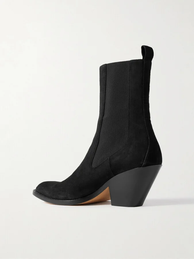 KHAITE - Austin Suede Ankle Boots - Black - Image 3