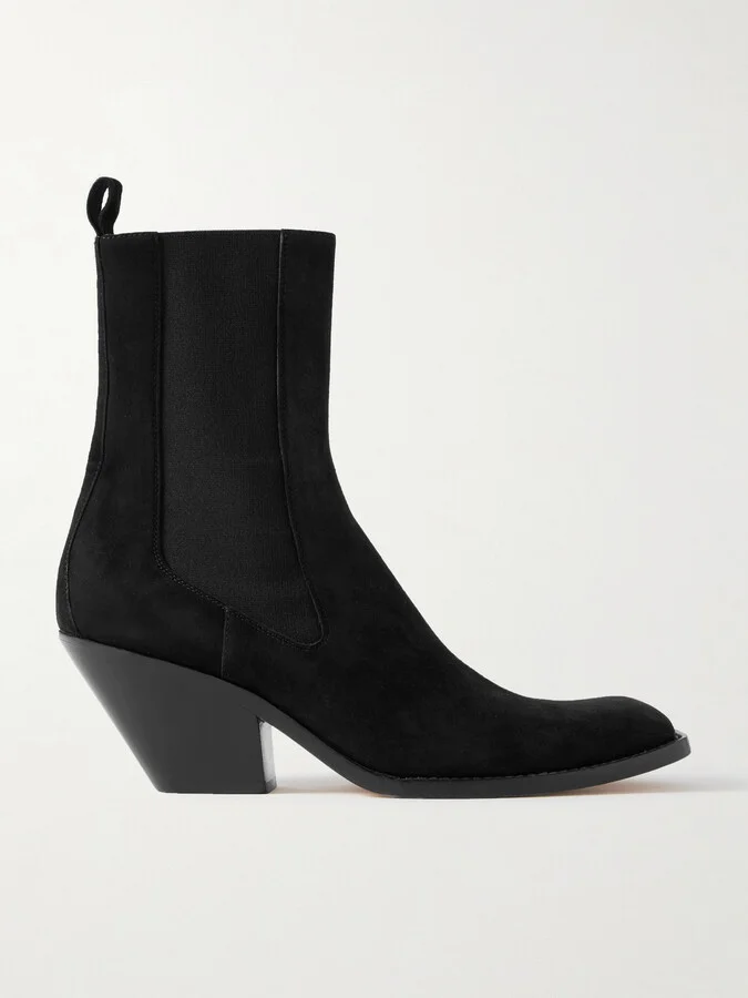 KHAITE - Austin Suede Ankle Boots - Black