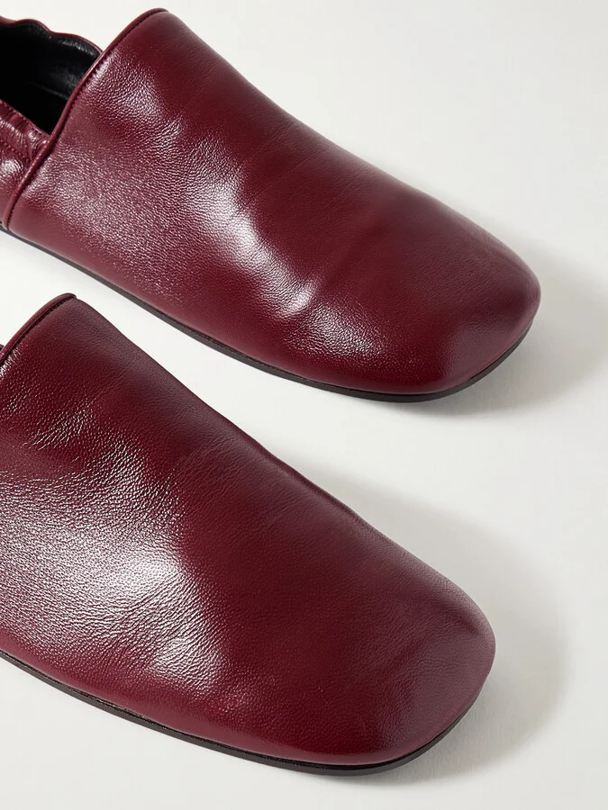 KHAITE - Banks Leather Loafers - Burgundy - Image 4