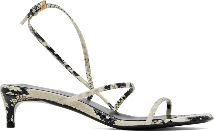 KHAITE Beige Loop Kitten Heeled Sandals