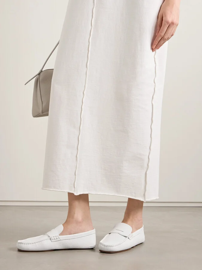 KHAITE - Billy Textured-leather Loafers - White - Image 2