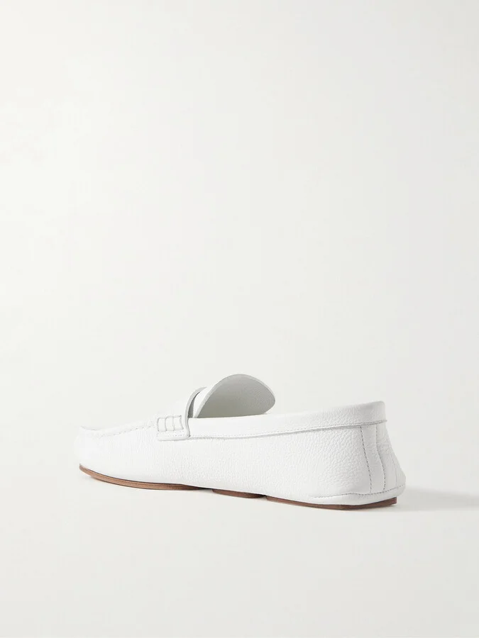 KHAITE - Billy Textured-leather Loafers - White - Image 3