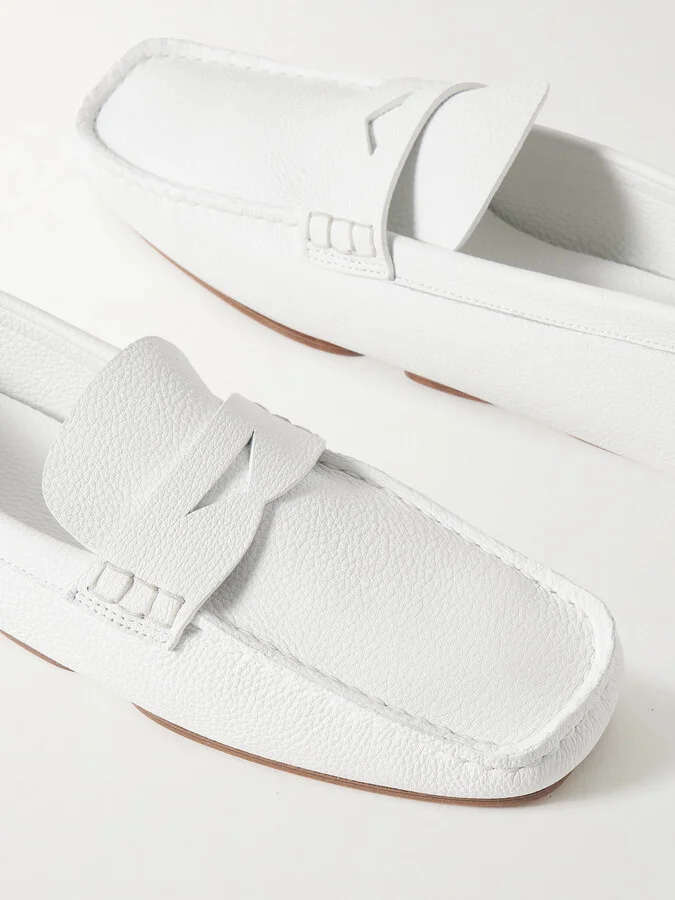 KHAITE - Billy Textured-leather Loafers - White - Image 4