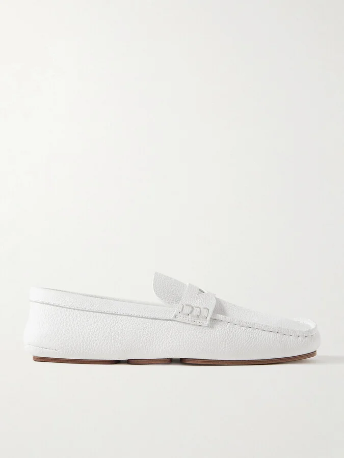 KHAITE - Billy Textured-leather Loafers - White