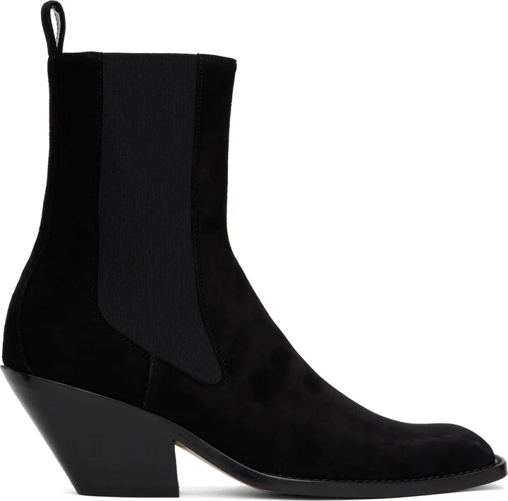 KHAITE Black Austin Ankle Chelsea Boots