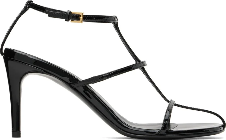 KHAITE Black Cage Heeled Sandals