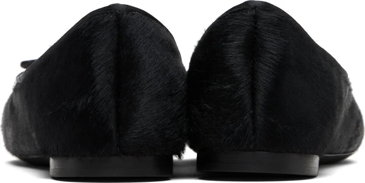 KHAITE Black Calfhair Ballerina Flats - Image 2