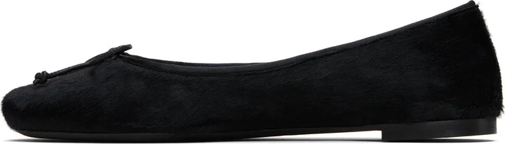 KHAITE Black Calfhair Ballerina Flats - Image 3
