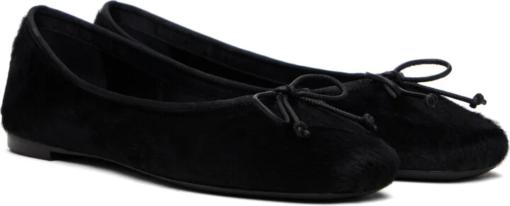 KHAITE Black Calfhair Ballerina Flats - Image 4