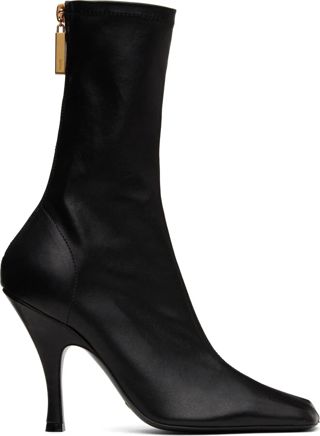 KHAITE Black Eva Mid Calf Boots