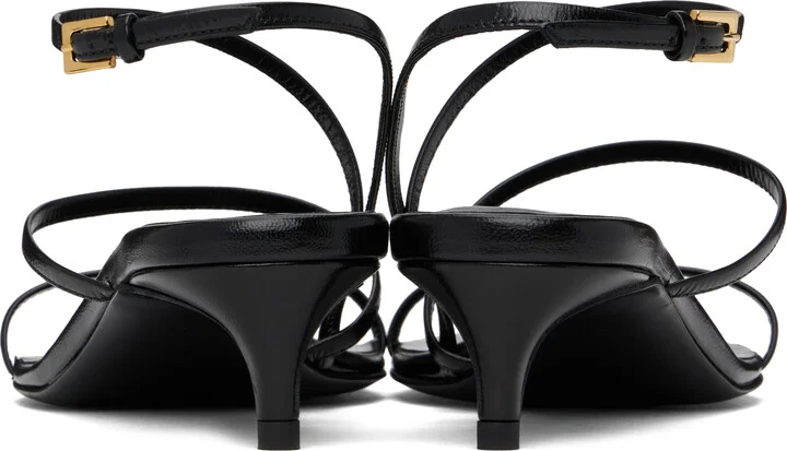 KHAITE Black Loop Kitten Heel Heeled Sandals - Image 2