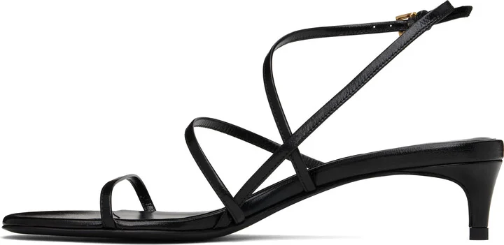 KHAITE Black Loop Kitten Heel Heeled Sandals - Image 3