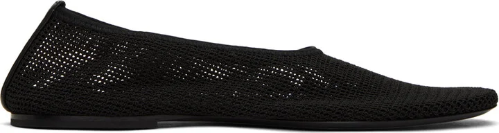 KHAITE Black Maiden Ballerina Flats