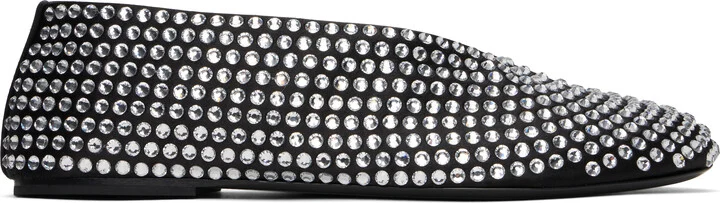 KHAITE Black Marcy Ballerina Flats