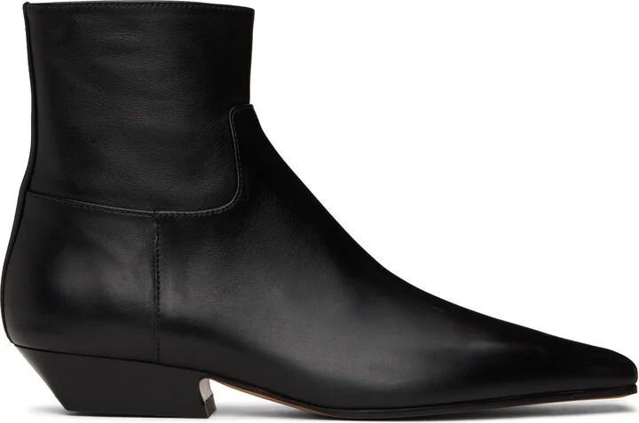 KHAITE Black Marfa Ankle Boots