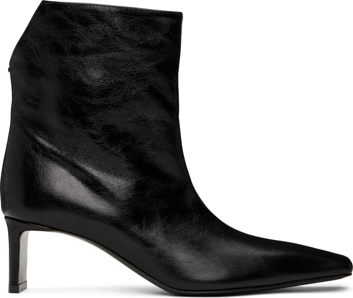 KHAITE Black Ona Ankle Boots