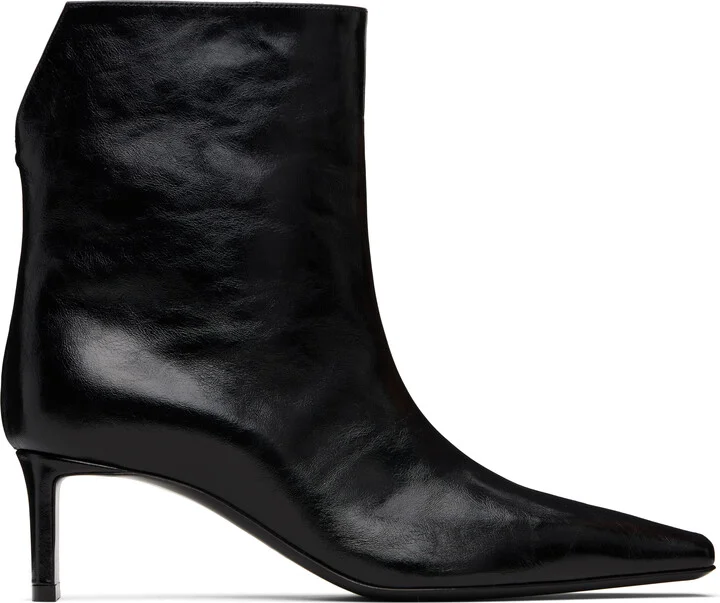KHAITE Black Ona Ankle Boots