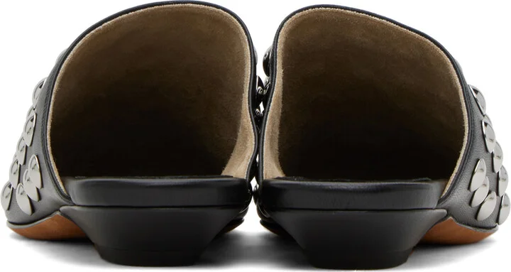 KHAITE Black Studded Slippers - Image 2