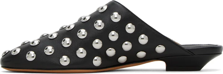KHAITE Black Studded Slippers - Image 3
