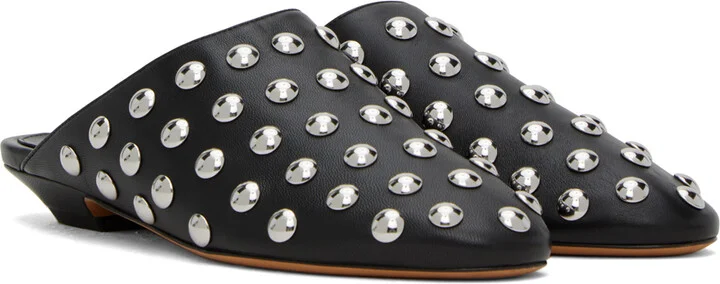 KHAITE Black Studded Slippers - Image 4