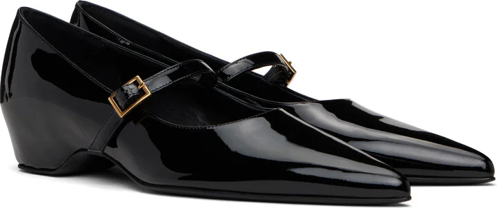 KHAITE Black Sybil Mary Jane Ballerina Flats - Image 4